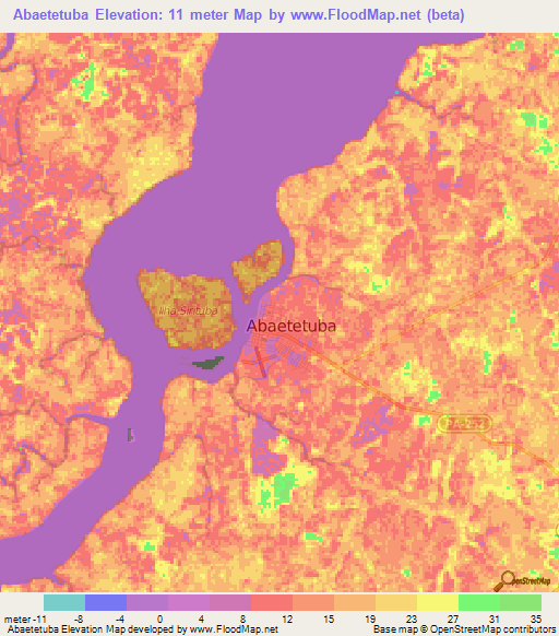 Abaetetuba,Brazil Elevation Map