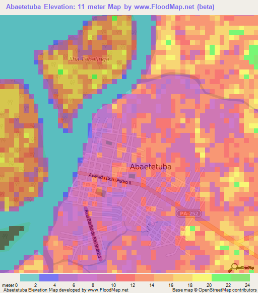 Abaetetuba,Brazil Elevation Map