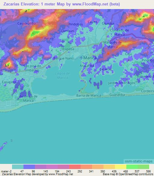 Zacarias,Brazil Elevation Map