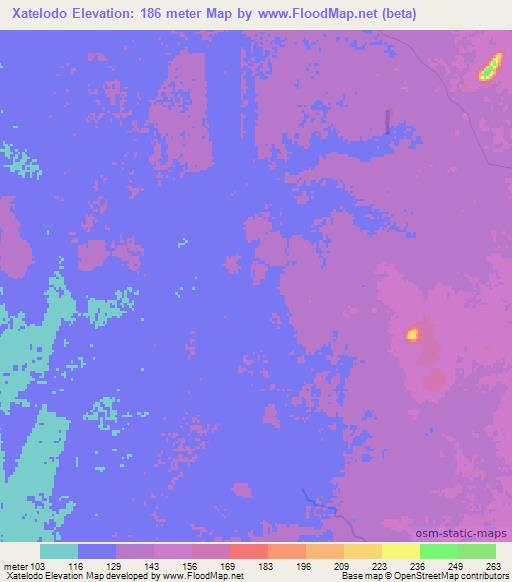 Xatelodo,Brazil Elevation Map