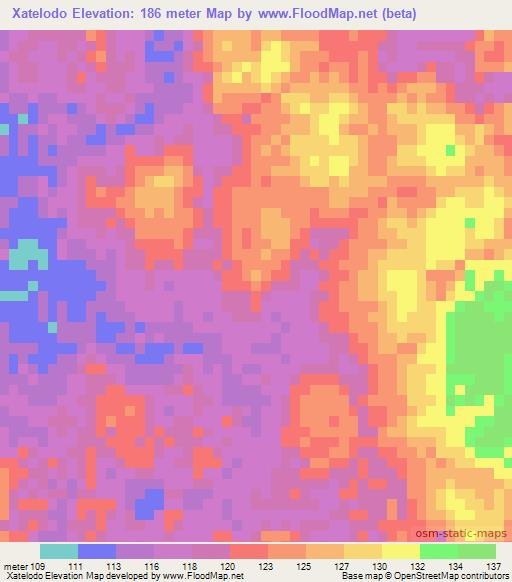 Xatelodo,Brazil Elevation Map