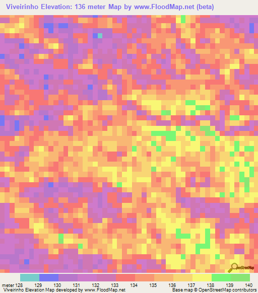 Viveirinho,Brazil Elevation Map