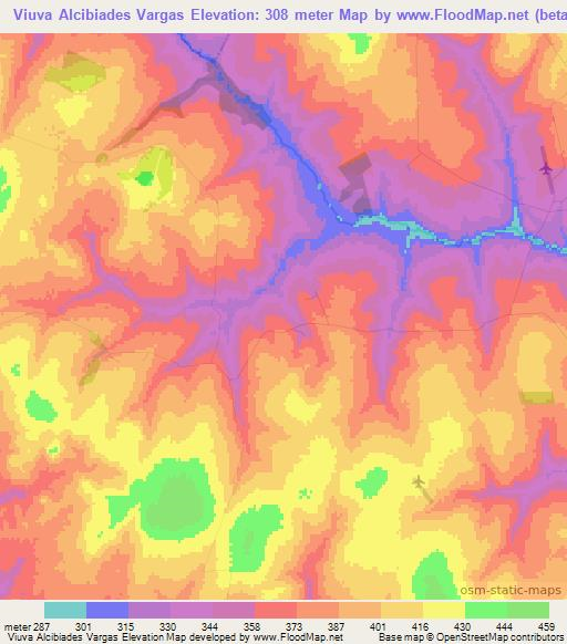 Viuva Alcibiades Vargas,Brazil Elevation Map