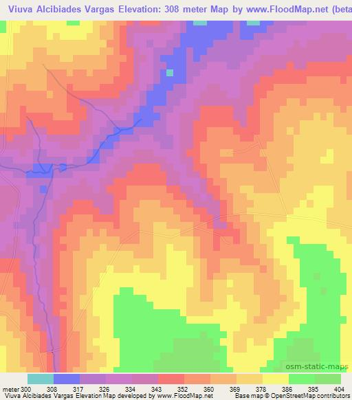 Viuva Alcibiades Vargas,Brazil Elevation Map