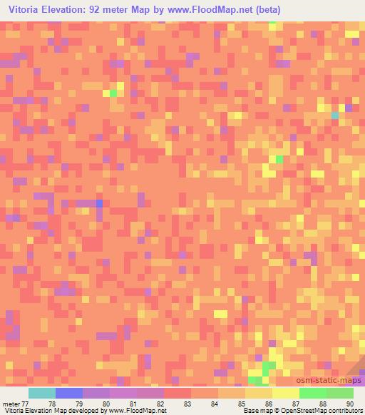 Vitoria,Brazil Elevation Map