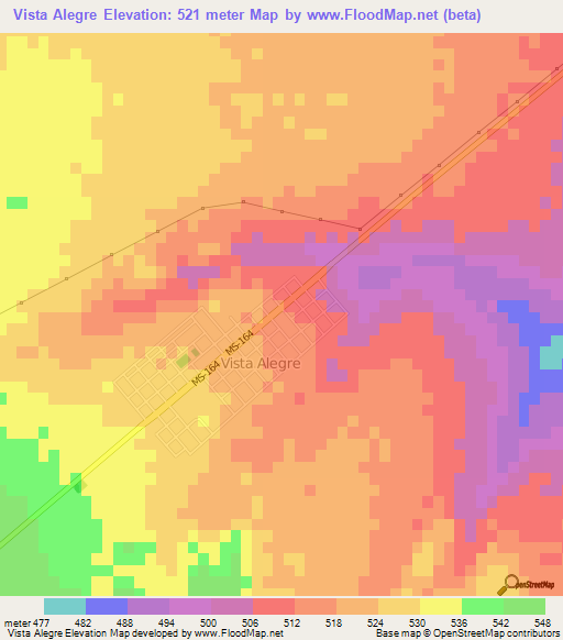 Vista Alegre,Brazil Elevation Map