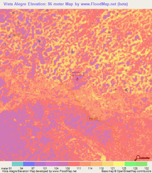 Vista Alegre,Brazil Elevation Map