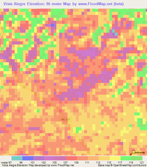 Vista Alegre,Brazil Elevation Map