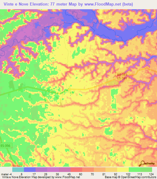 Vinte e Nove,Brazil Elevation Map