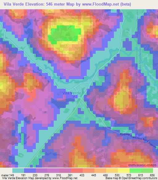 Vila Verde,Brazil Elevation Map