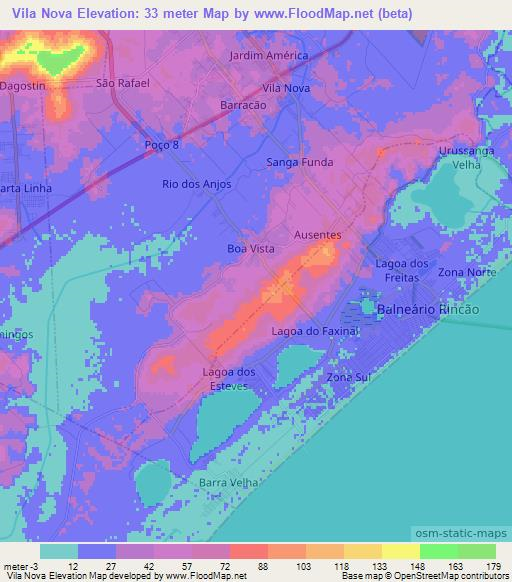 Vila Nova,Brazil Elevation Map
