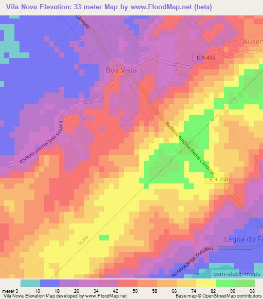 Vila Nova,Brazil Elevation Map