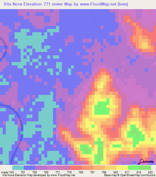 Vila Nova,Brazil Elevation Map