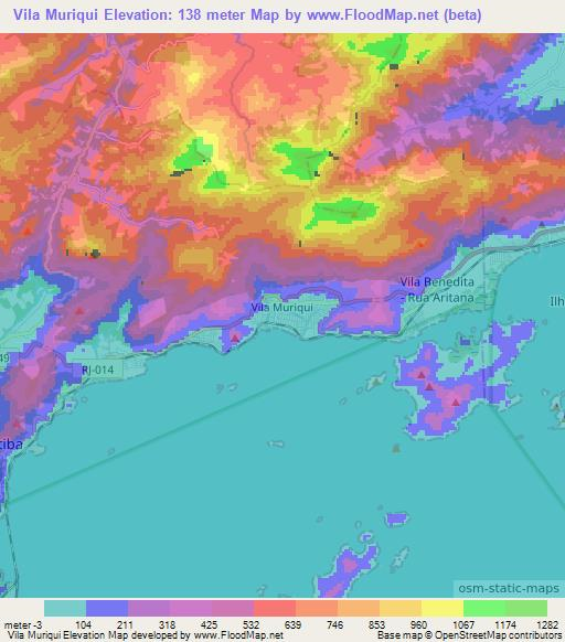 Vila Muriqui,Brazil Elevation Map