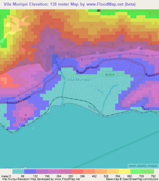 Vila Muriqui,Brazil Elevation Map