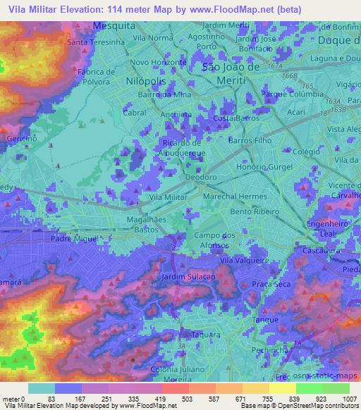 Vila Militar,Brazil Elevation Map