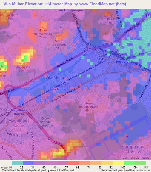 Vila Militar,Brazil Elevation Map