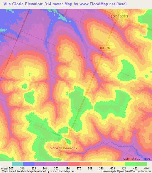 Vila Gloria,Brazil Elevation Map