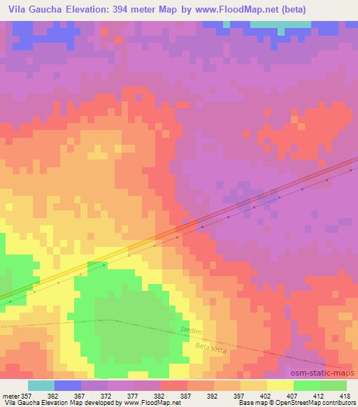 Vila Gaucha,Brazil Elevation Map