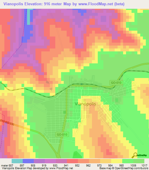 Vianopolis,Brazil Elevation Map