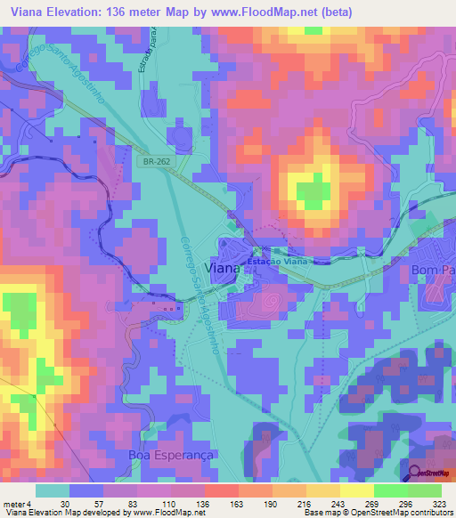 Viana,Brazil Elevation Map