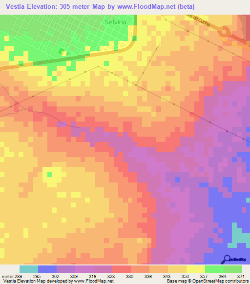 Vestia,Brazil Elevation Map