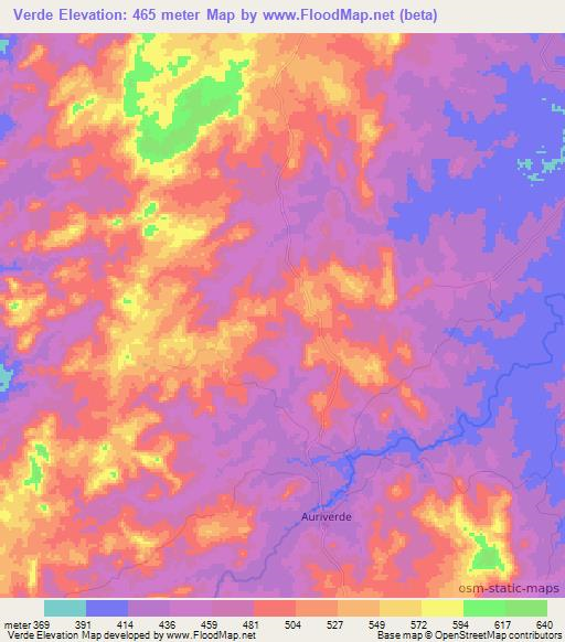 Verde,Brazil Elevation Map