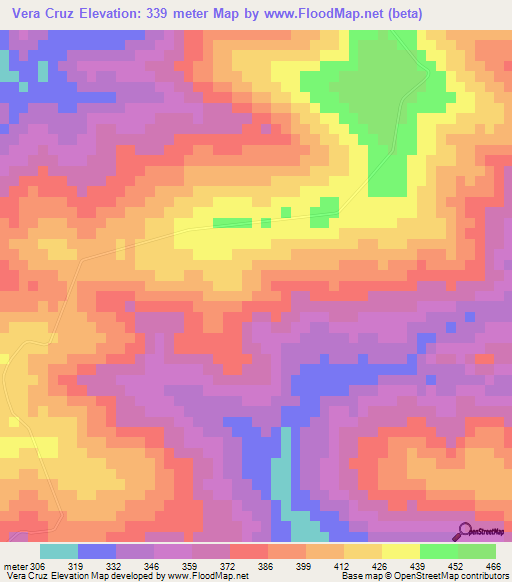 Vera Cruz,Brazil Elevation Map