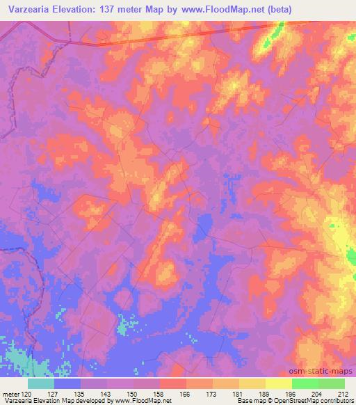 Varzearia,Brazil Elevation Map