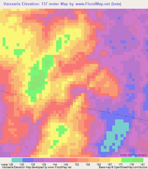 Varzearia,Brazil Elevation Map