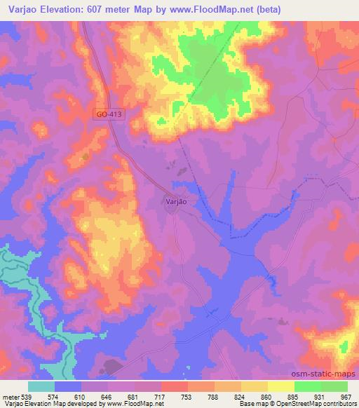 Varjao,Brazil Elevation Map