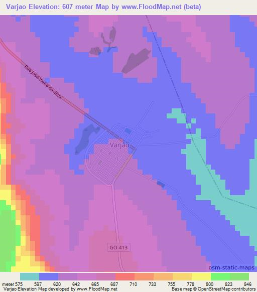 Varjao,Brazil Elevation Map