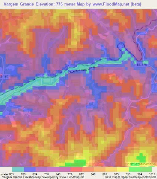 Vargem Grande,Brazil Elevation Map