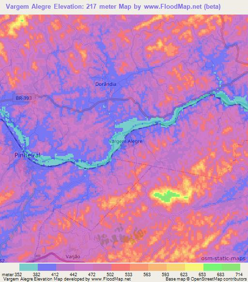 Vargem Alegre,Brazil Elevation Map