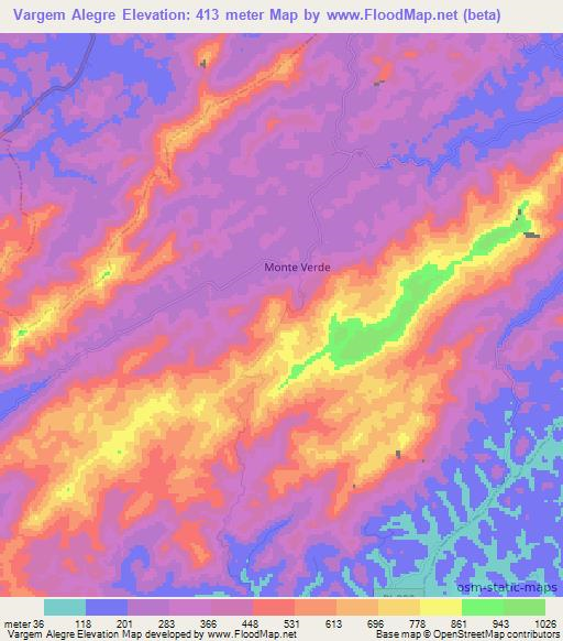 Vargem Alegre,Brazil Elevation Map