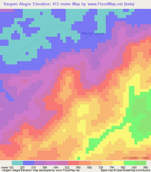 Vargem Alegre,Brazil Elevation Map