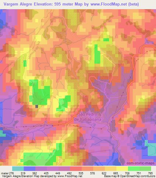 Vargem Alegre,Brazil Elevation Map