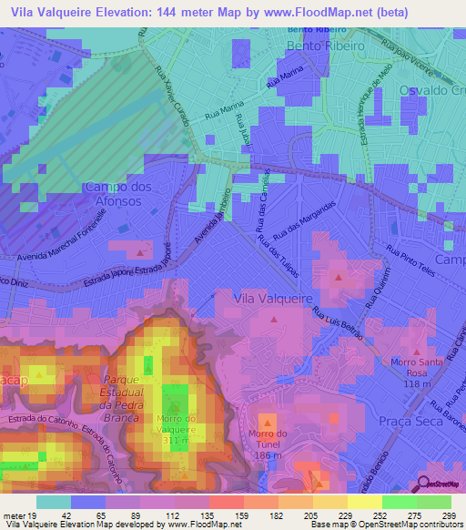 Vila Valqueire,Brazil Elevation Map