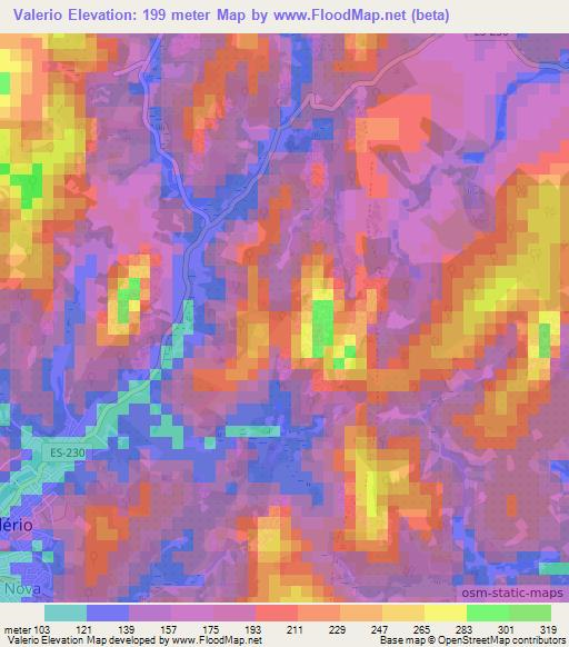 Valerio,Brazil Elevation Map