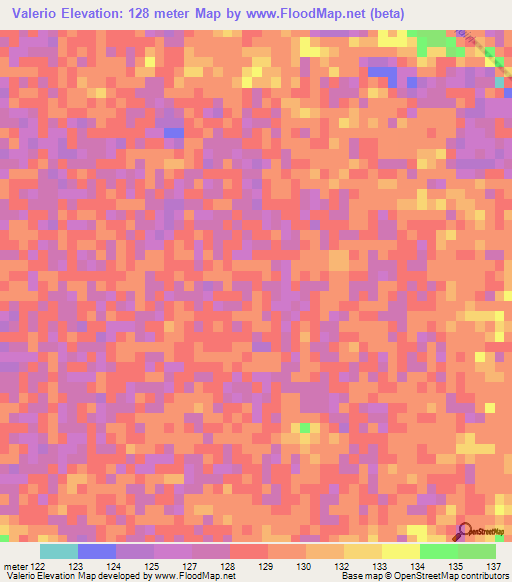 Valerio,Brazil Elevation Map