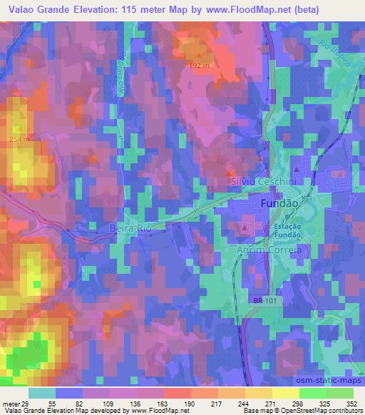 Valao Grande,Brazil Elevation Map
