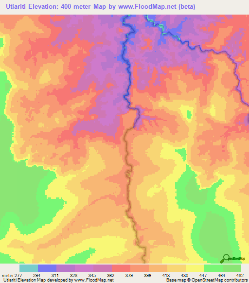 Utiariti,Brazil Elevation Map