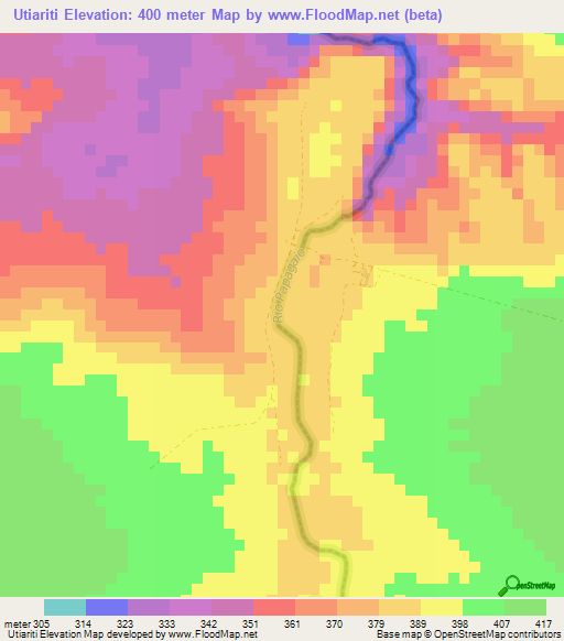 Utiariti,Brazil Elevation Map