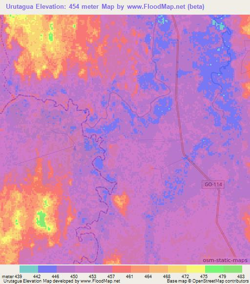 Urutagua,Brazil Elevation Map