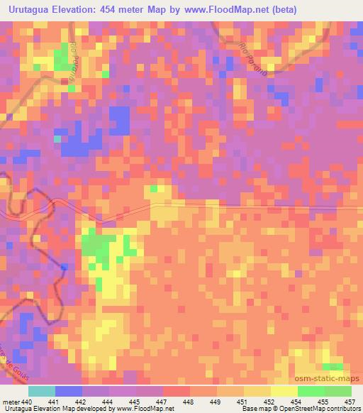 Urutagua,Brazil Elevation Map