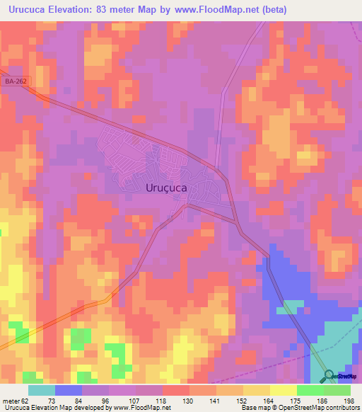 Urucuca,Brazil Elevation Map