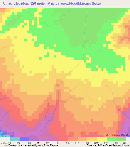 Uniao,Brazil Elevation Map