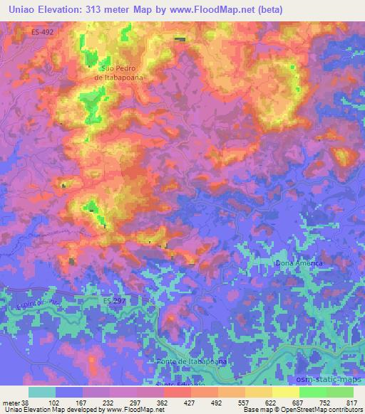 Uniao,Brazil Elevation Map