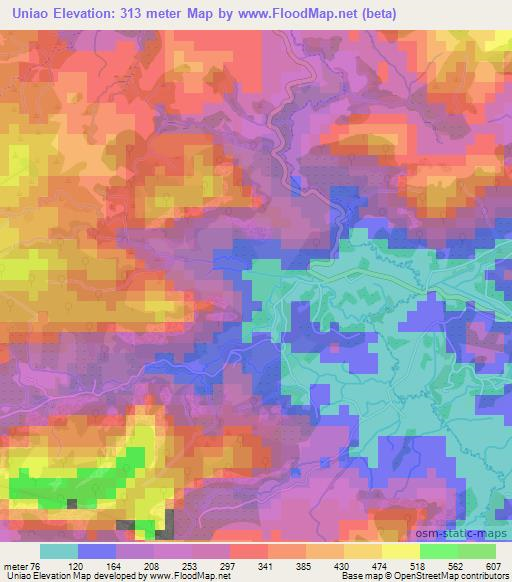 Uniao,Brazil Elevation Map