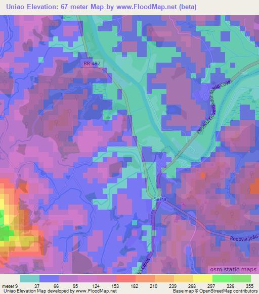 Uniao,Brazil Elevation Map